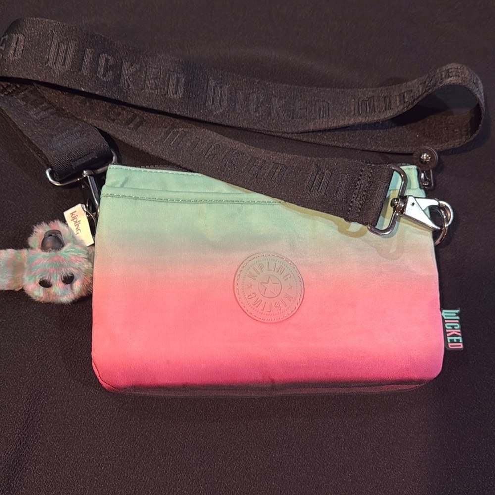 Kipling x Wicked Riri Crossbody Bag with Wicked Monkey bag charm.